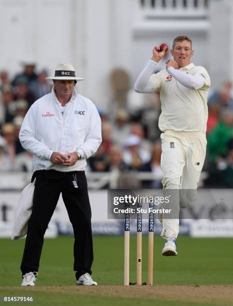 England bowler Keaton Jennings in action during day one of the 2nd Investec Test match between England and South Africa at Trent Bridge on July 14,...