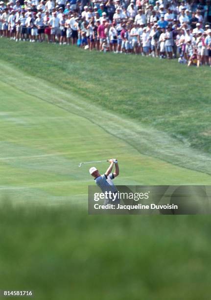 Ernie Els in action, driving from fairway at Oakmont CC. Oakmont, PA 6/16/1994 -- 6/20/1994 CREDIT: Jacqueline Duvoisin