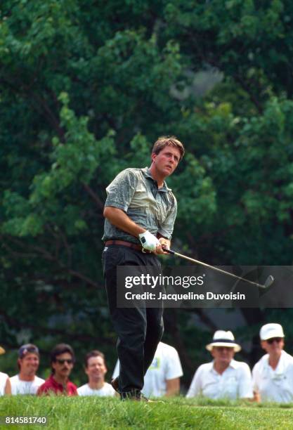 Phil Mickelson in action, driving at Oakmont CC. Oakmont, PA 6/16/1994 -- 6/20/1994 CREDIT: Jacqueline Duvoisin