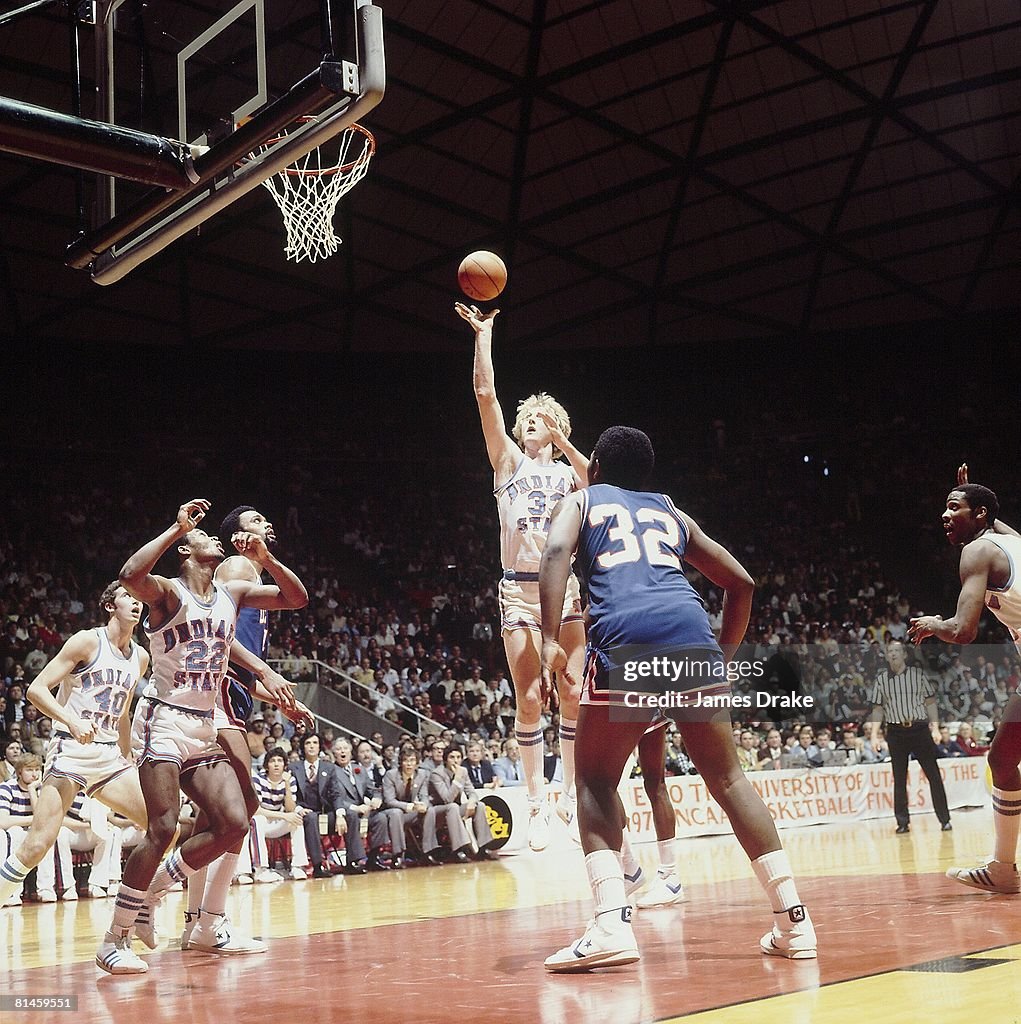 Final Four, Indiana State Larry Bird in action, taking shot vs... News ...