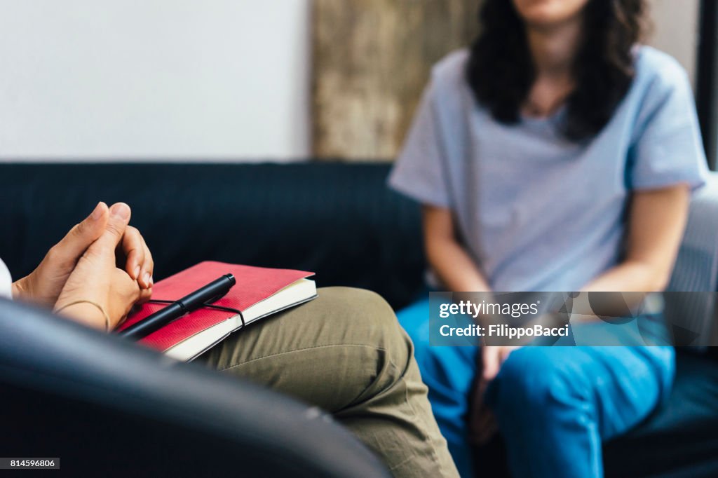 Woman during a psychotherapy session