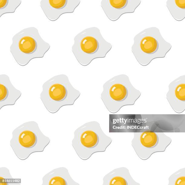 egg omelet seamless design - omelette stock illustrations