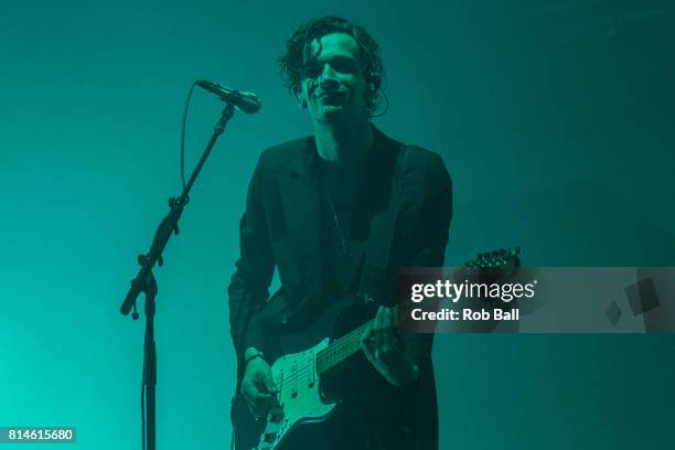 Matthew Healy from the 1975 performs at Latitude Festival at Henham Park Estate on July 14, 2017 in Southwold, England.