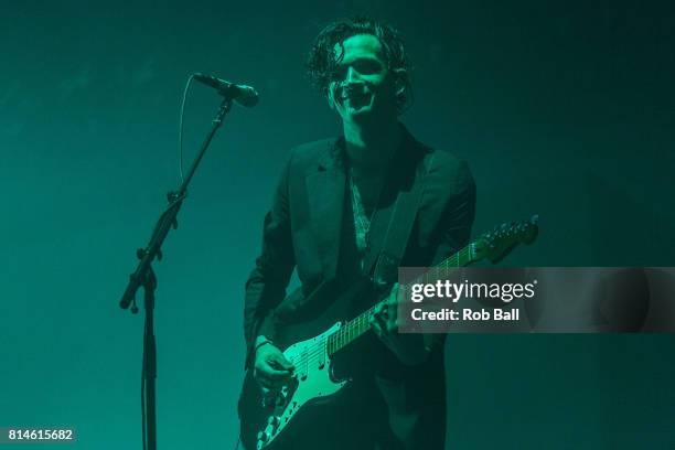 Matthew Healy from the 1975 performs at Latitude Festival at Henham Park Estate on July 14, 2017 in Southwold, England.