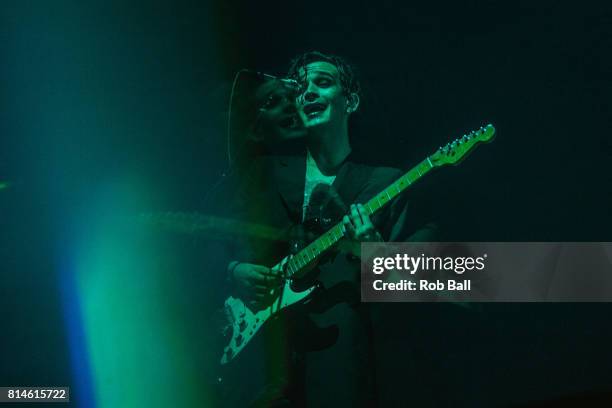 Matthew Healy from the 1975 performs at Latitude Festival at Henham Park Estate on July 14, 2017 in Southwold, England.