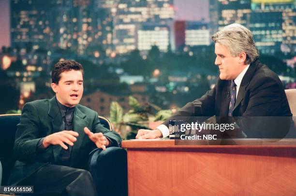 Pictured: Horse racer Kent Desormeaux during an interview with host Jay Leno on June 1, 1998 --