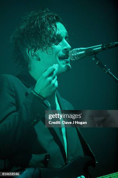 Matty Healy of The 1975 performs on Day 2 of Latitude Festival at Henham Park Estate on July 14, 2017 in Southwold, England.