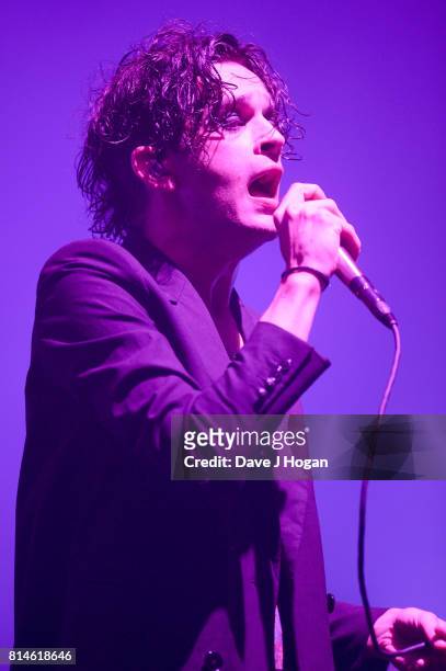 Matty Healy of The 1975 performs on Day 2 of Latitude Festival at Henham Park Estate on July 14, 2017 in Southwold, England.