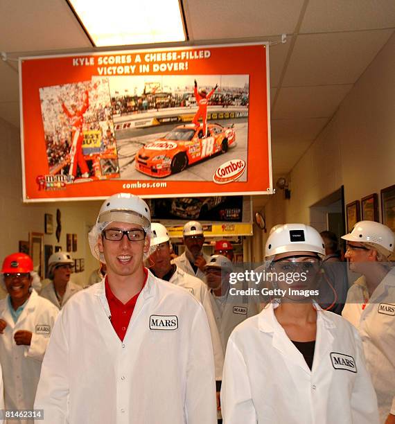 Driver Kyle Busch during a tour of the Mars Candy Plant during Mars Employee Appreciation Day at Mars Headquarters on June 5, 2008 in Hackettstown,...