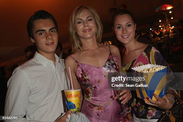 Actress Saskia Valencia and her children Leonard and Alexandra attend the premiere of the Cirque du Soleil Varekai circus production on June 5, 2008...