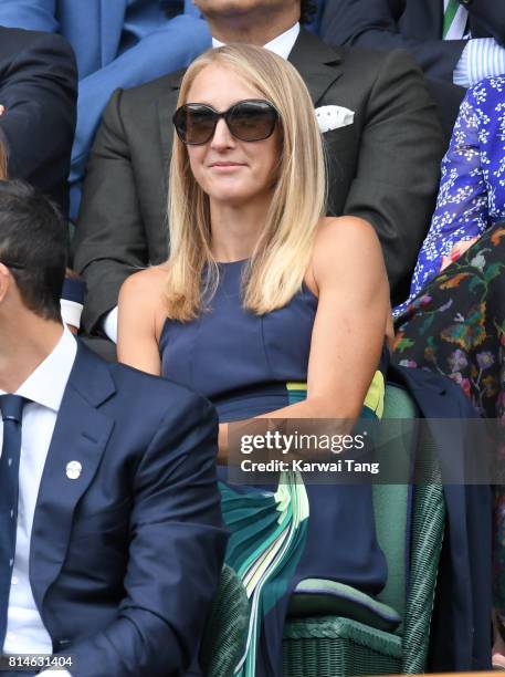 Paula Radcliffe attends day eleven of the Wimbledon Tennis Championships at the All England Lawn Tennis and Croquet Club on July 14, 2017 in London,...