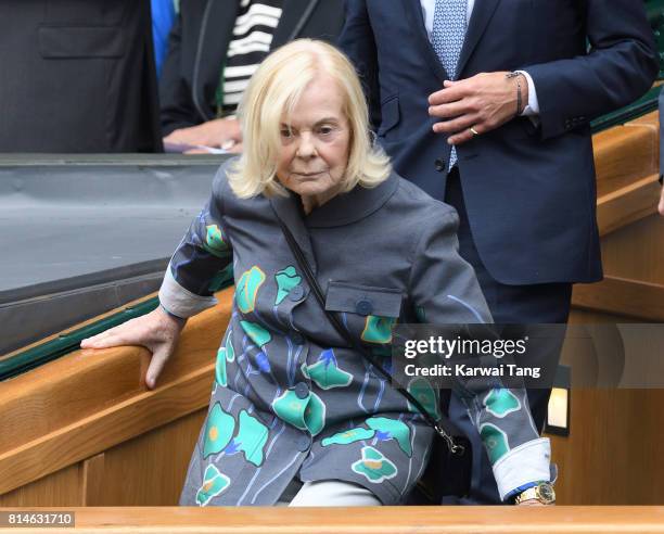 Katharine, Duchess of Kent attends day eleven of the Wimbledon Tennis Championships at the All England Lawn Tennis and Croquet Club on July 14, 2017...