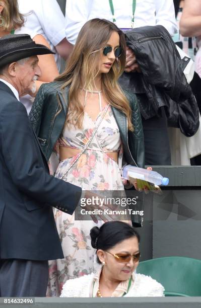 Ester Satorova attends day eleven of the Wimbledon Tennis Championships at the All England Lawn Tennis and Croquet Club on July 14, 2017 in London,...