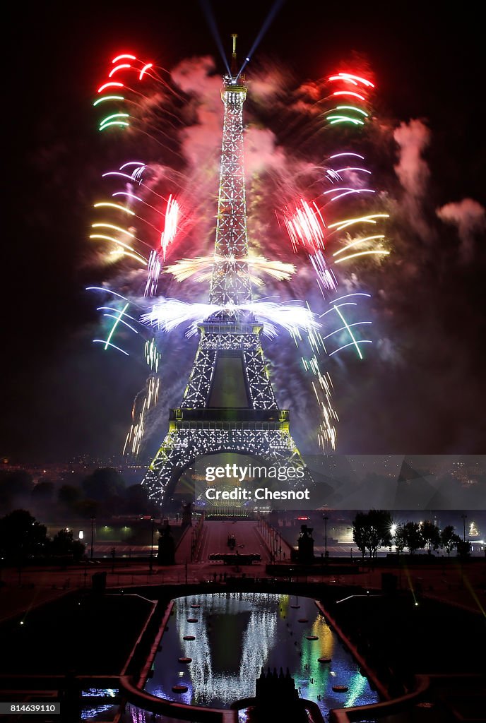 2017 Bastille Day Fireworks At Eiffel Tower In Paris