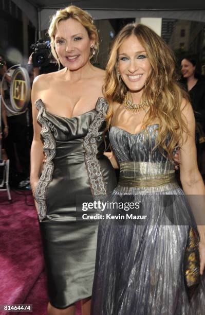 Actress Kim Cattrall and actress Sarah Jessica Parker attend the premiere of "Sex and the City: The Movie" at Radio City Music Hall on May 27, 2008...