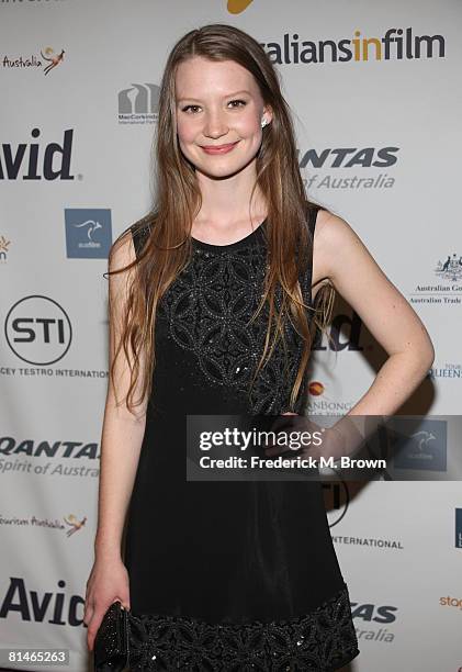 Actress Mia Wasikowska arrives at the Australians In Film 2008 "Breakthrough Awards" held at the Avalon Hotel on June 5, 2008 in Los Angeles,...