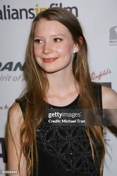 Actress Mia Wasikowska arrives at the Australians in Film - 2008 Breakthrough Awards held at the Avalon Hotel on June 5, 2008 in Beverly Hills,...