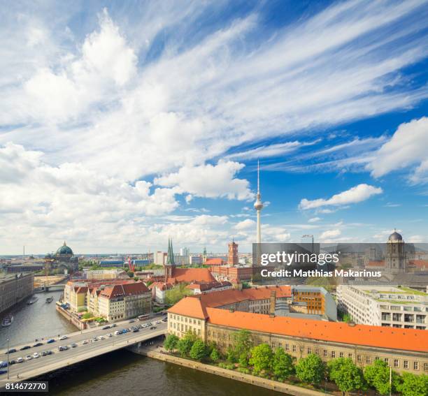 berlin modern urban skyline city with traffic and clouds - the tiergarten stock pictures, royalty-free photos & images