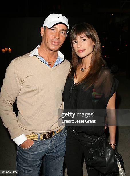 Fashion designer Lloyd Klein and actress Marcela Mar attend an evening with photographer Marc Baptiste at Kiki De Montpanasse on June 5, 2008 in Los...