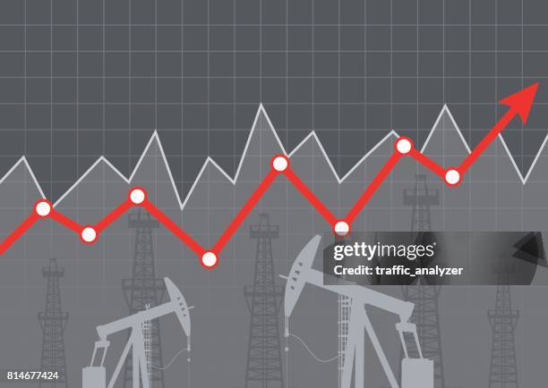 ilustrações de stock, clip art, desenhos animados e ícones de oil derricks and financial data - russia