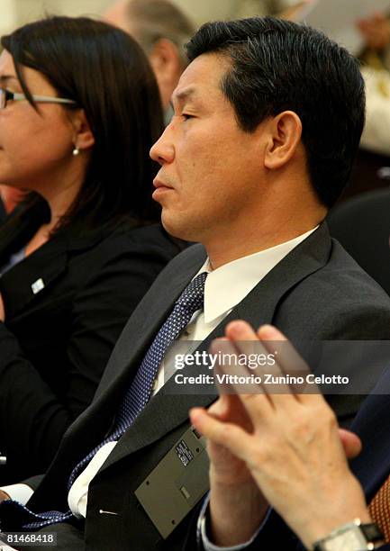 South Korea Ambassador Youn Jong Kon attends the Italy - Pacific Forum held at Palazzo Affari Ai Giureconsulti on June 06, 2008 in Milan, Italy. The...