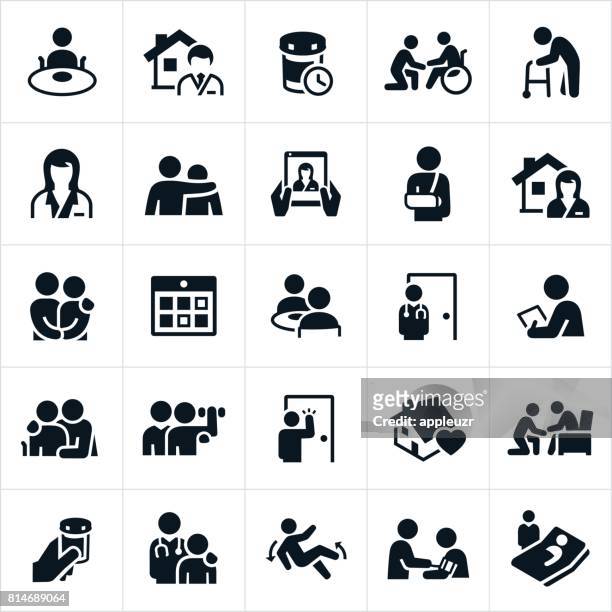 home health care icons - disability icon stock illustrations
