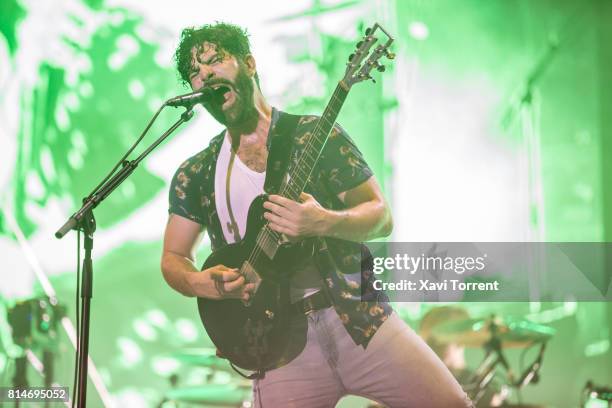 Yannis Philippakis of Foals performs in concert during day 2 of Festival Internacional de Benicassim on July 14, 2017 in Benicassim, Spain.