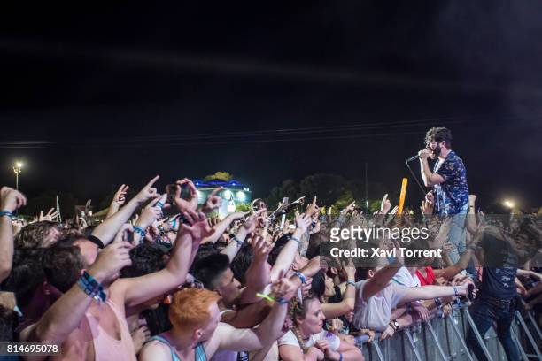 Yannis Philippakis of Foals performs in concert during day 2 of Festival Internacional de Benicassim on July 14, 2017 in Benicassim, Spain.
