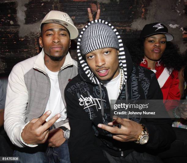 Day26 memebers Willie Taylor and Qwanell attend Chris Brown's 19th Birthday Party May 13, 2008 at Rebel NYC in New York.