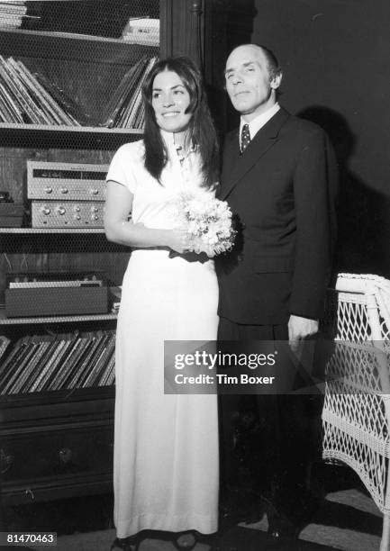 American gangster Joe Gallo , also known as Crazy Joe, poses with his wife Sina Essary at their wedding reception in New York City, 16th March 1972....