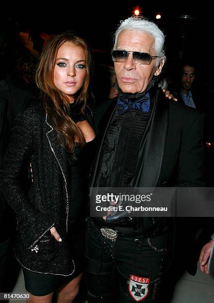 Lindsay Lohan and Karl Lagerfeld