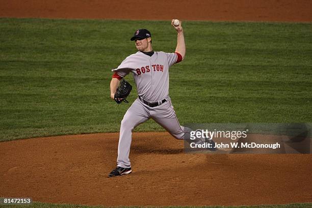 Baseball: World Series, Boston Red Sox Jon Lester in action, pitching vs Colorado Rockies, Game 4, Denver, CO