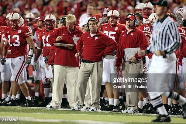 College Football: Nebraska head coach Bill Callahan on sidelines during game vs USC, Lincoln, NE 9/15/2007