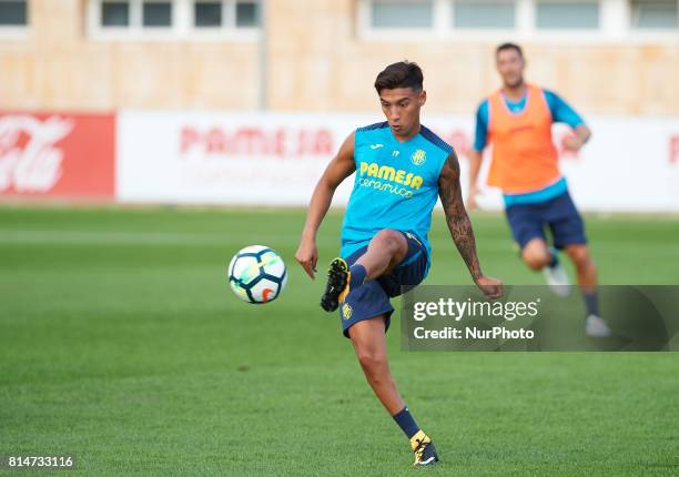 Leo Suarez during the first week of Villarreal CF training session at Ciudad Deportiva of Miralcamp, July 14 in Vila-real, Spain.