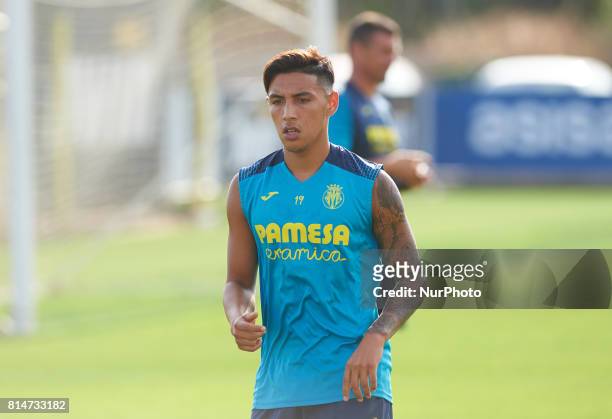Leo Suarez during the first week of Villarreal CF training session at Ciudad Deportiva of Miralcamp, July 14 in Vila-real, Spain.