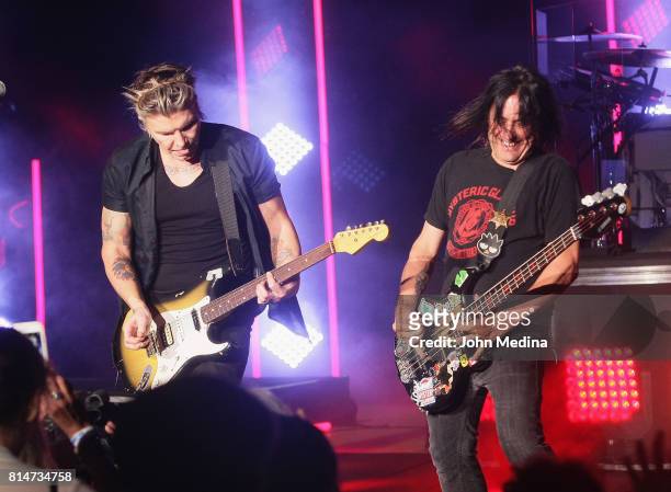 John Rzeznik and Robby Takac of the Goo Goo Dolls perform at Shoreline Amphitheatre on July 14, 2017 in Mountain View, California.