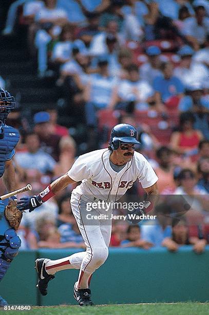 Baseball: Boston Red Sox Bill Buckner in action vs Kansas City Royals, Boston, MA 8/2/1986