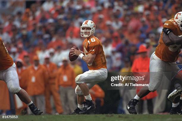 College Football: Tennessee QB Peyton Manning in action vs Florida, Knoxville, TN 9/21/1996