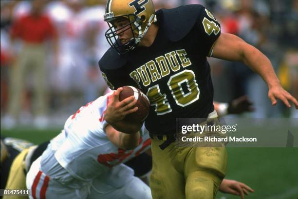 College Football: Closeup of Purdue Mike Alstott in action vs Wisconsin, West Lafayette, IN