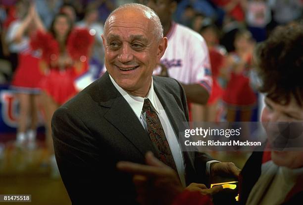 Basketball: Closeup of UNLV coach Jerry Tarkanian on sidelines before game vs Fresno State, Fresno, CA 2/27/1992