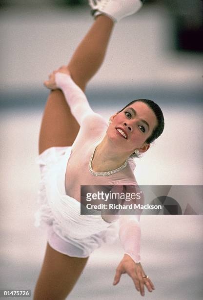 Figure Skating: 1992 Winter Olympics, USA Nancy Kerrigan in action during free program, Albertville, FRA 2/21/1992