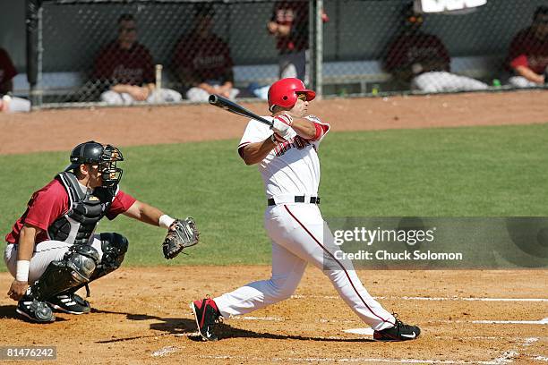 Baseball: Washington Nationals Jose Vidro in action, at bat vs Houston Astros during spring training, Viera, FL 3/6/2005