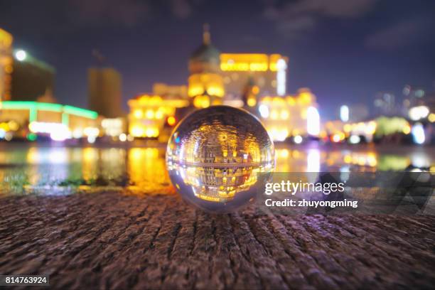 harbin saint sofia cathedral through crystal ball - crystal cathedral imagens e fotografias de stock