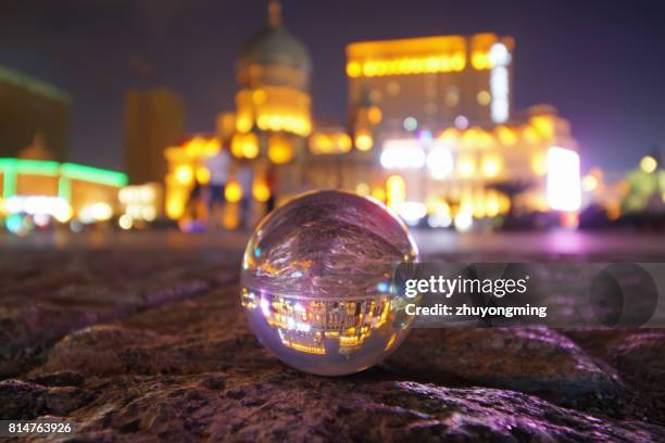 harbin saint sofia cathedral through crystal ball - crystal cathedral imagens e fotografias de stock