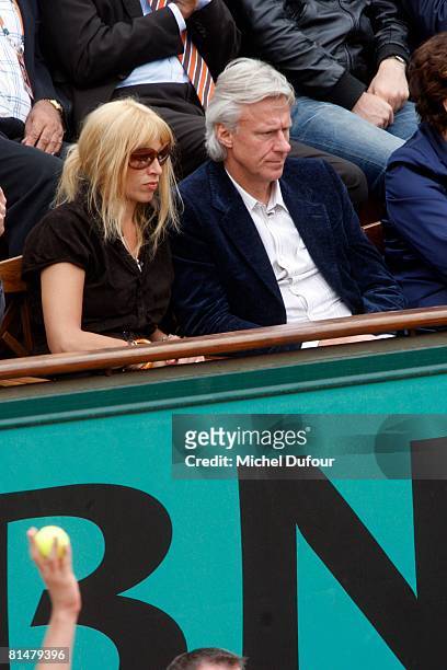 Patricia Borg and Bjorn Borg attend the 2008 French Open at the Roland Garros on June 6, 2008 in Paris, France.