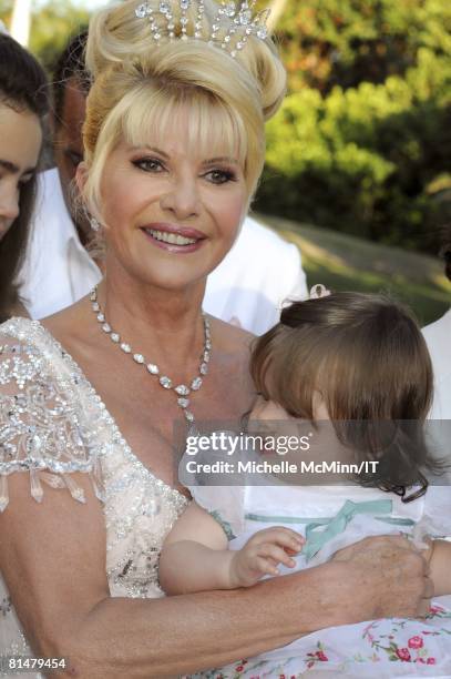 Ivana Trump and Kai Trump after the wedding of Ivana Trump and Rossano Rubicondi at the Mar-a-Lago Club on April 12, 2008 in Palm Beach, Florida....