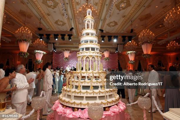 The wedding of Ivana Trump and Rossano Rubicondi at the Mar-a-Lago Club on April 12, 2008 in Palm Beach, Florida. Cake: Lambertz of Germany Menu:...