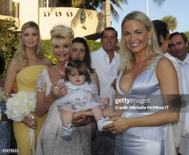 Ivanka Trump, Ivana Trump, Kai Trump and Vanessa Trump after the wedding of Ivana Trump and Rossano Rubicondi at the Mar-a-Lago Club on April 12,...