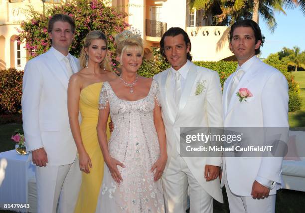 Eric Trump, Ivanka Trump, Ivana Trump, Rossano Rubicondi and Donald Trump, Jr. After the wedding of Ivana Trump and Rossano Rubicondi at the...