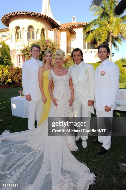 Eric Trump, Ivanka Trump, Ivana Trump, Rossano Rubicondi and Donald Trump, Jr. After their wedding at the Mar-a-Lago Club on April 12, 2008 in Palm...